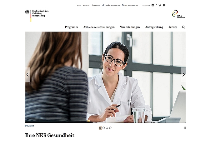 Startseite NKS Gesundheit oberer Bereich