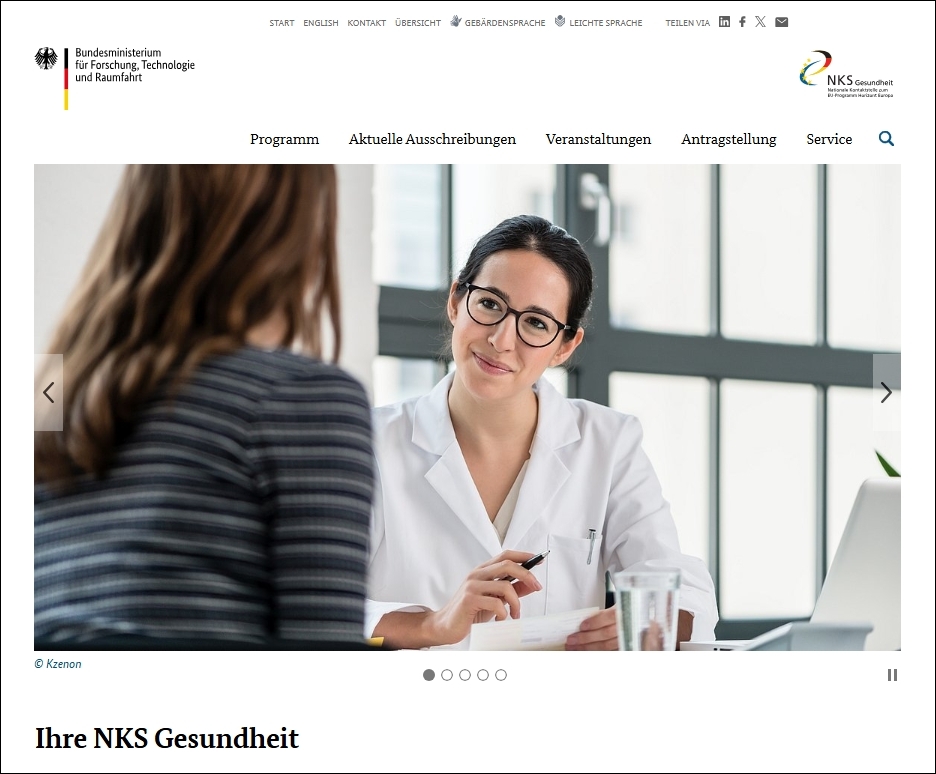 Startseite NKS Gesundheit oberer Bereich